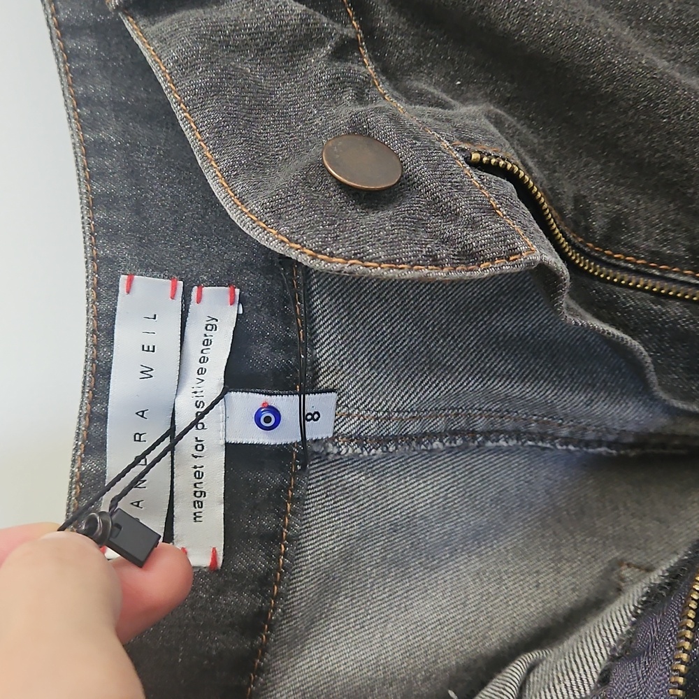 Sandra Weil Charcoal Denim Pants - Picture 2 of 5
